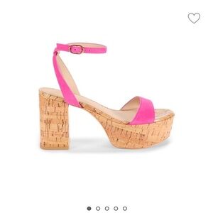 Stuart Weitzman Pink Tan Heels with Cork Platform NO Box